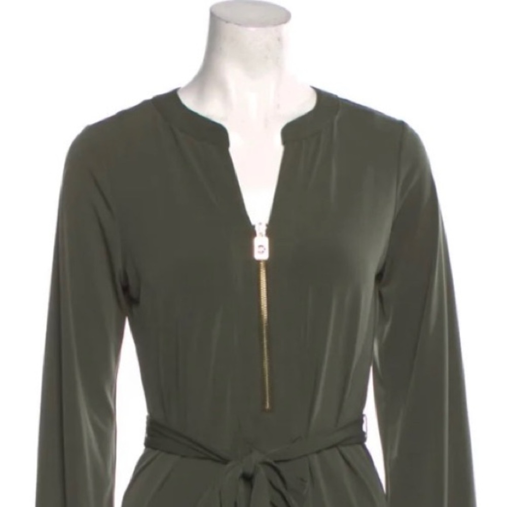 Michael Kors Army Green long sleeve knee length Dress